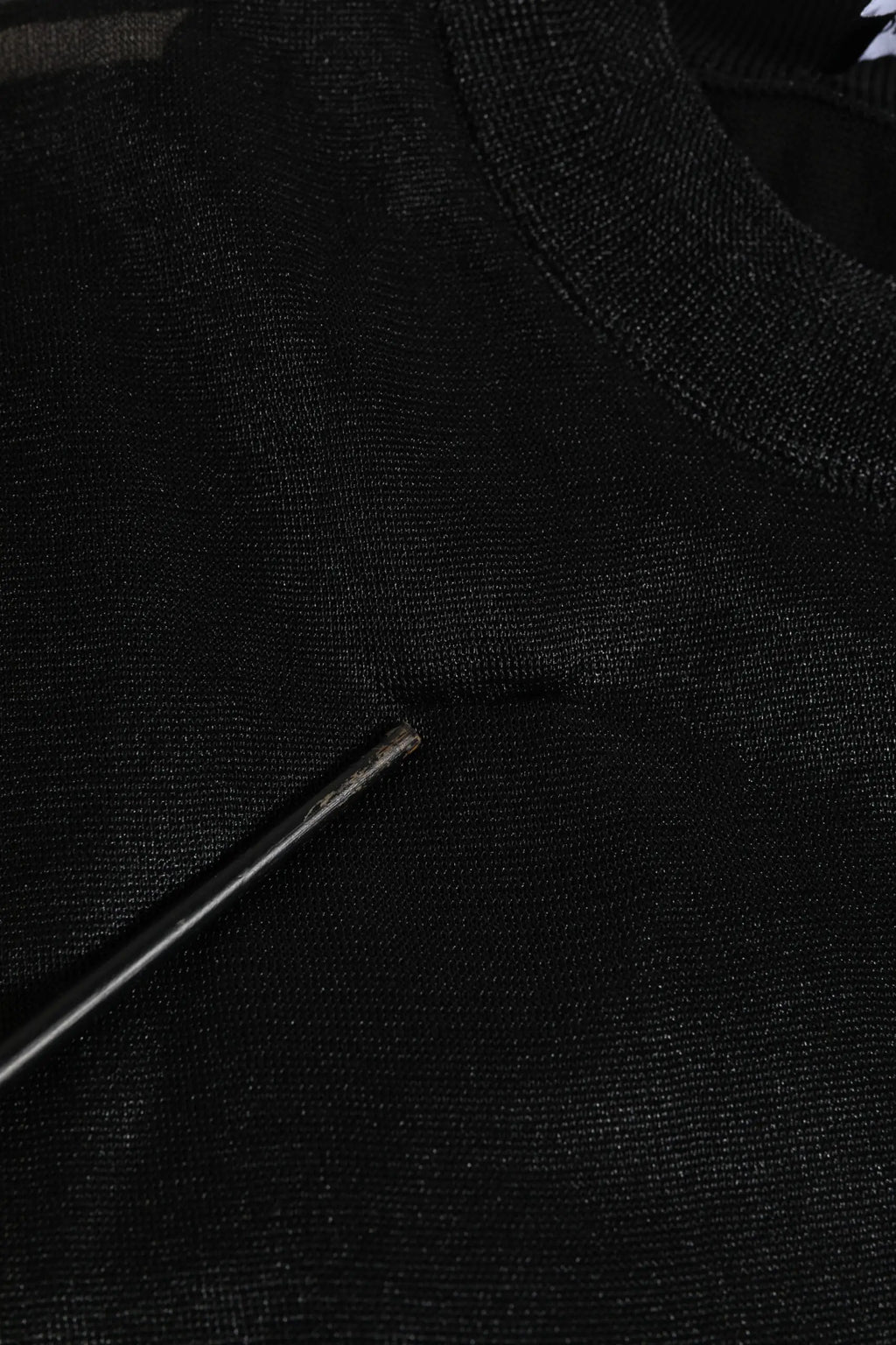 Pull noir texturé en polyester dolce gabbana avec col côtelé idéal pour un look décontracté