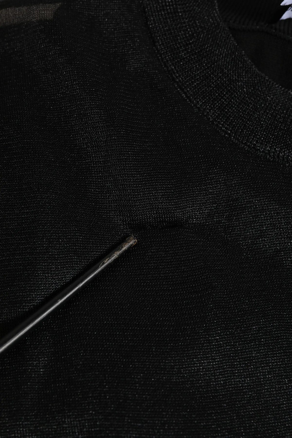 Pull noir texturé en polyester dolce gabbana avec col côtelé idéal pour un look décontracté
