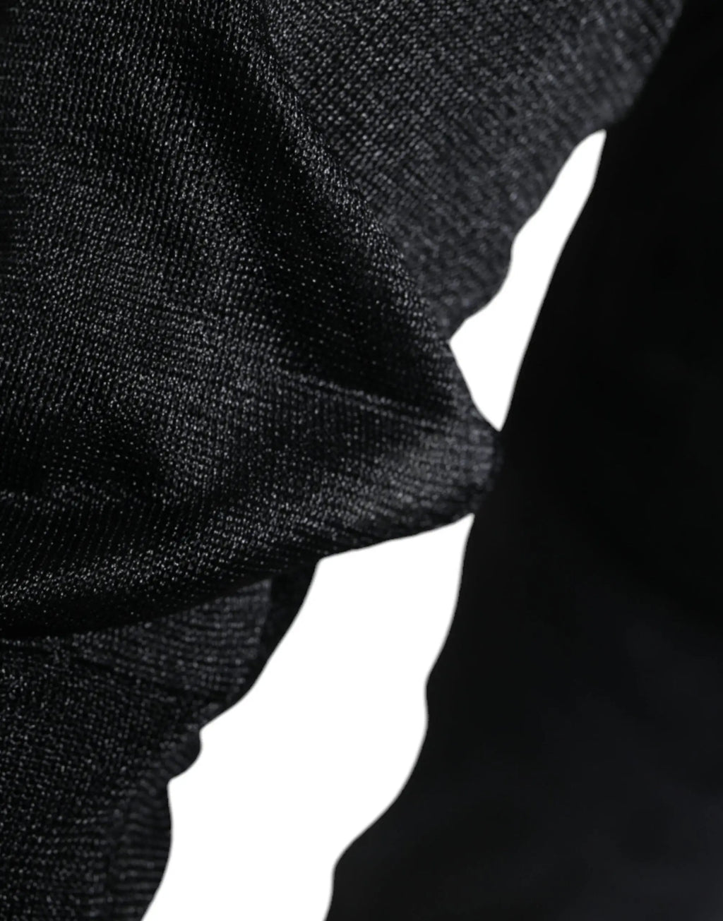 Dolce & Gabbana sweat-shirt noir en polyester avec tricot texturé et léger brillant subtil