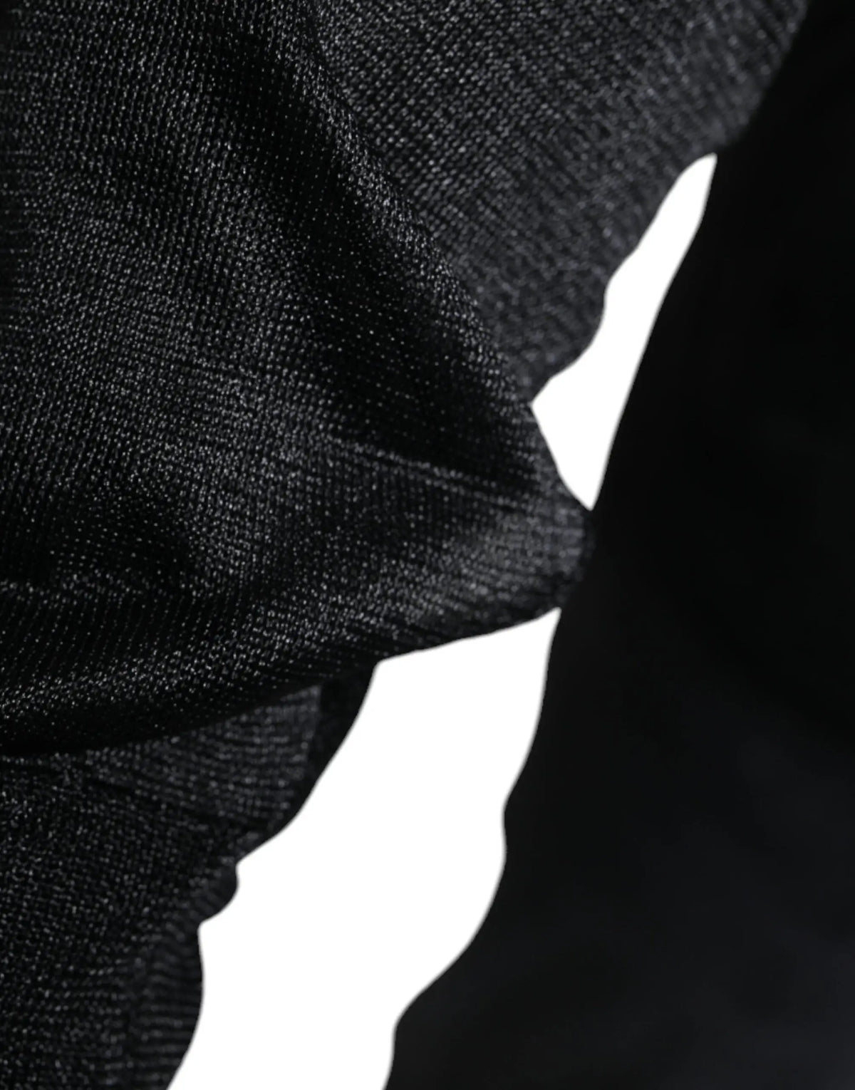Dolce & Gabbana sweat-shirt noir en polyester avec tricot texturé et léger brillant subtil