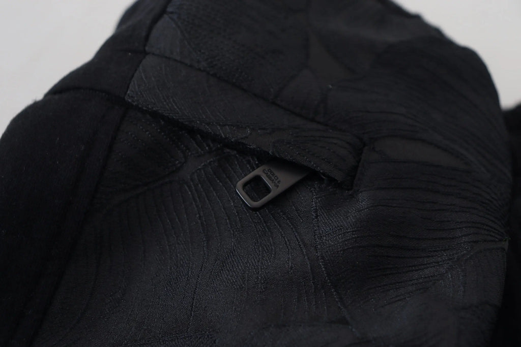 Sac à dos noir en tissu texturé avec une légère brillance et une petite tirette noire dans le pantalon jogging skinny pour homme dolce & gabbana en polyester
