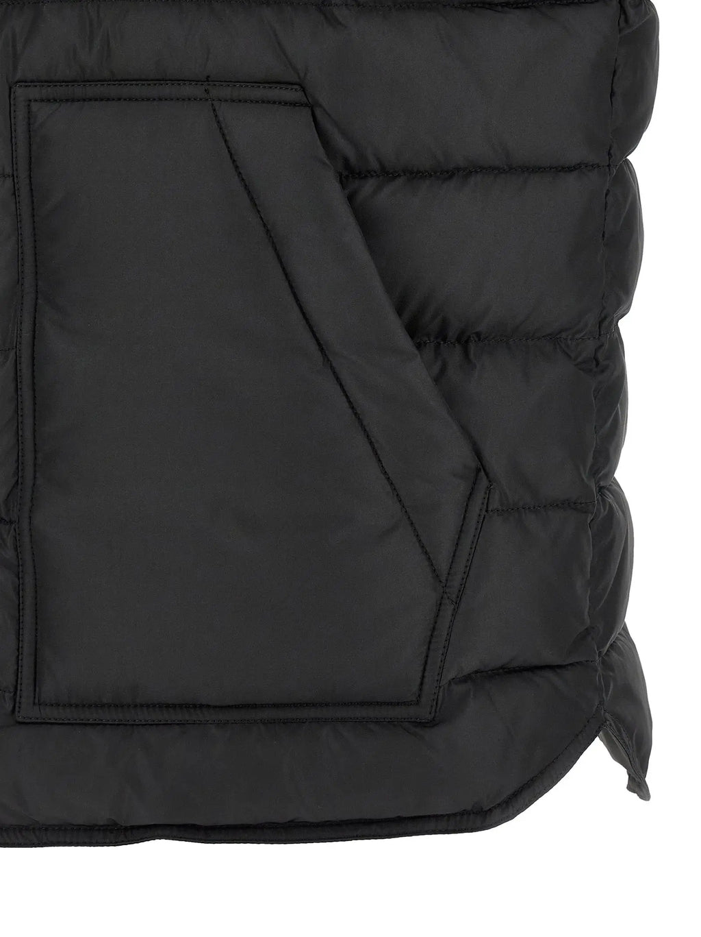Dolce & Gabbana veste sans manches noire en polyester avec couture matelassée et poche avant