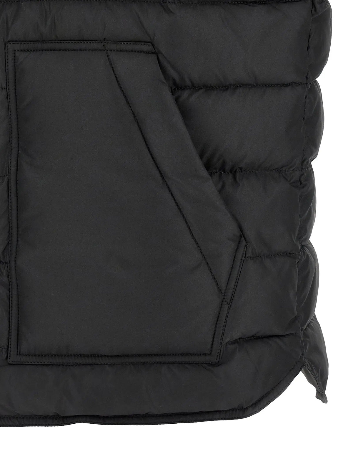 Dolce & Gabbana veste sans manches noire en polyester avec couture matelassée et poche avant