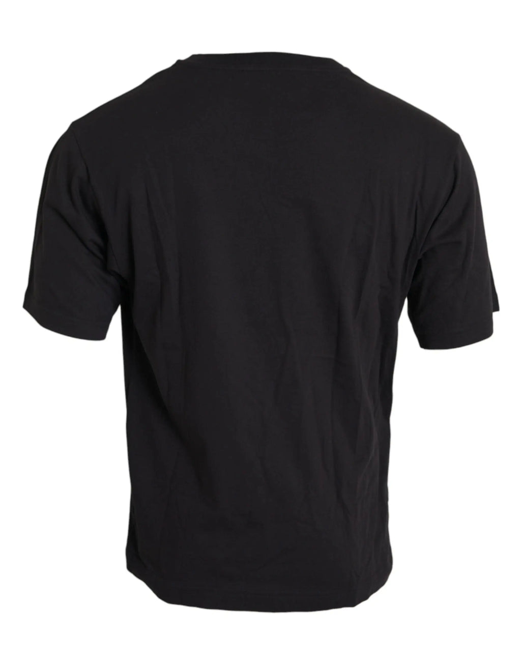 Dolce & gabbana t shirt noir en coton à col rond avec poche imprimée et manches courtes