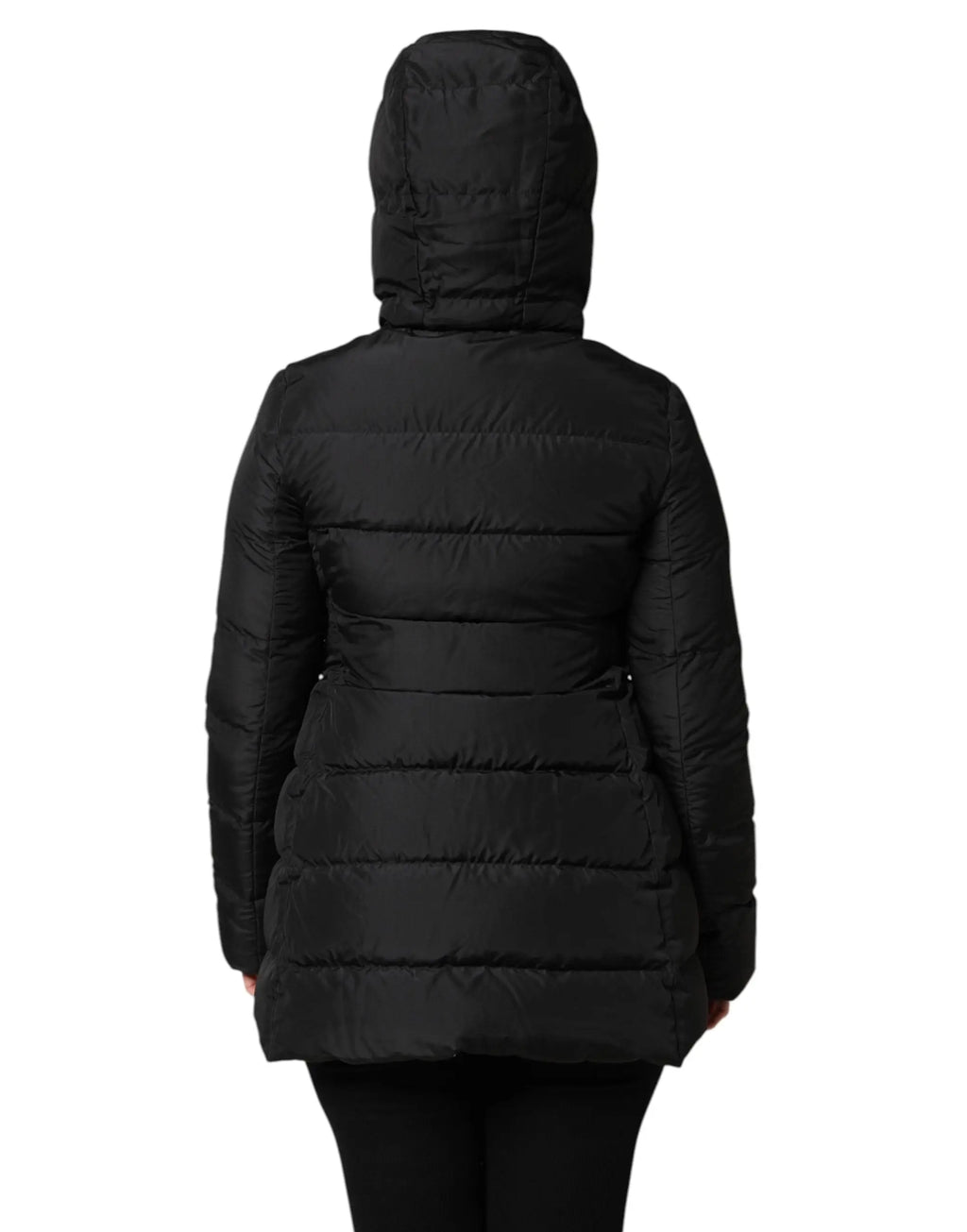 Dolce & gabbana veste matelassée noire réversible avec capuche et fermeture éclair en tissu matelassé élégant