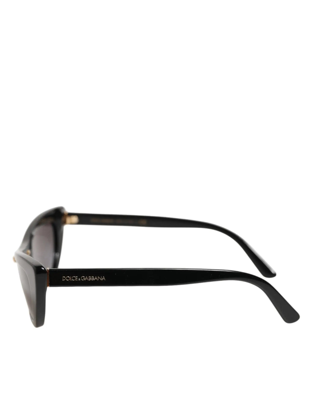Lunettes de soleil dolce & gabbana re-edition dna noires avec monture cat-eye brillante et verres dégradés foncés