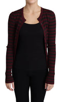 Cardigan en viscose dolce & gabbana rayé noir et rouge avec fermeture à boutons devant