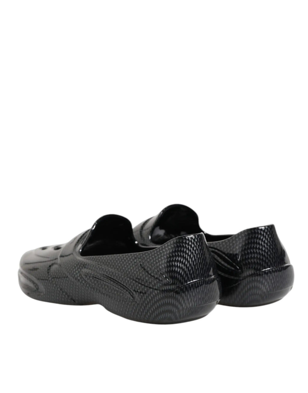 Dolce & gabbana chaussures sneakers basses en caoutchouc noir glissant avec motif ondulé texturé et perforations