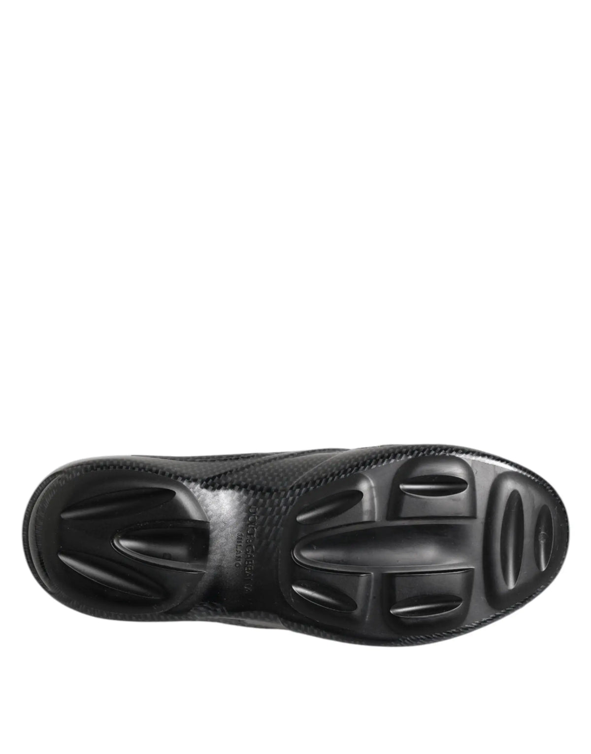 Semelle en caoutchouc noire texturée avec design moulé et marquages embossés de dolce & gabbana pour sneakers basses