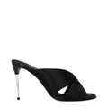 Dolce & gabbana sandales à talons aiguilles en satin noir avec talon en acrylique transparent