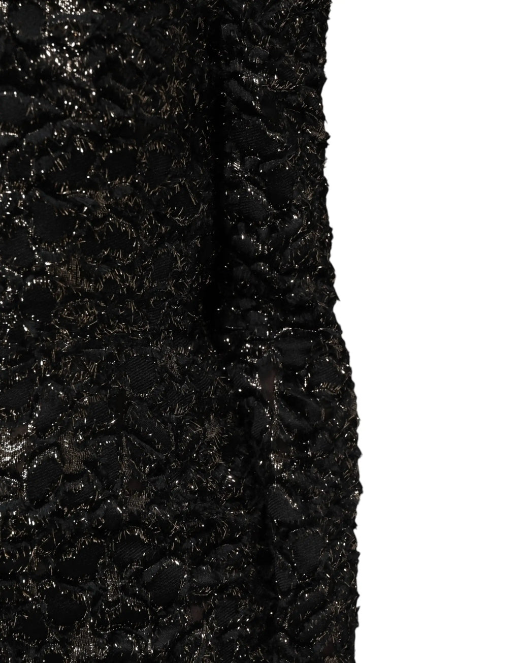 Robe fourreau noire dolce & gabbana en tweed bouclé avec sequins scintillants et texture élégante