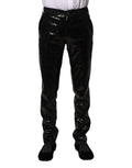 Pantalon dolce gabbana noir à sequins avec finition brillante et reflet glossï¿½