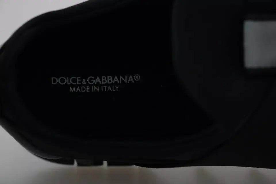 Baskets noires dolce & gabbana en néoprène stretch avec marquage made in italy sur la semelle intérieure