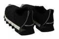 Baskets dolce & gabbana black shark en néoprène stretch noires avec semelle épaisse blanche et noire et coutures grises élégantes