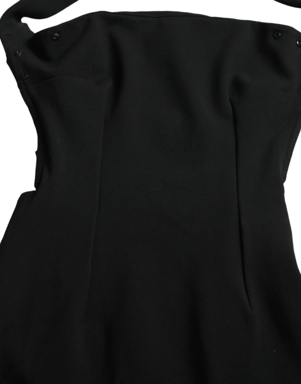 Robe midi noire dolce gabanna sans manches à col halter avec corsage structuré lisse et coutures verticales discrètes