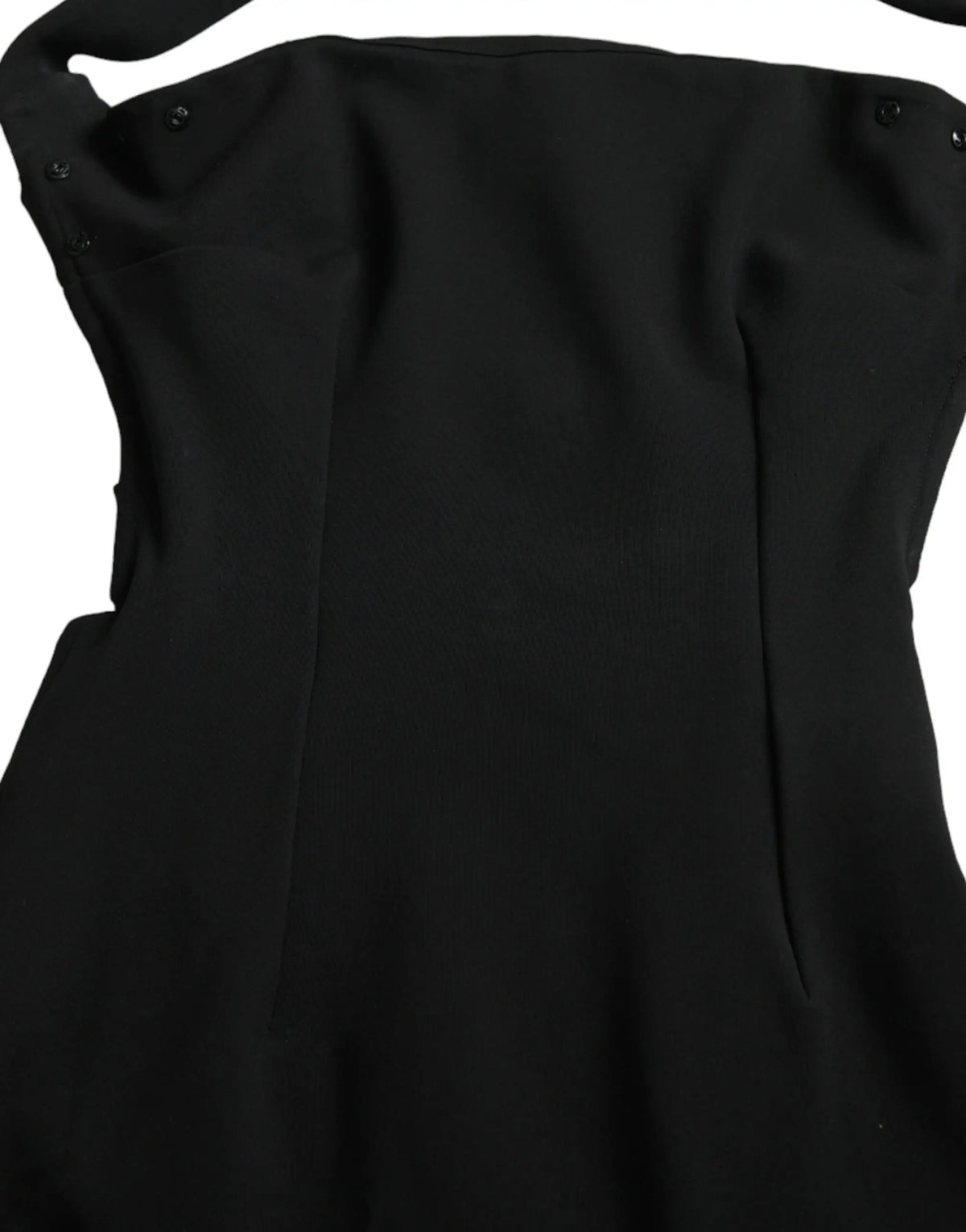 Robe midi noire dolce gabanna sans manches à col halter avec corsage structuré lisse et coutures verticales discrètes