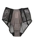 Culotte taille haute dolce & gabbana noire en dentelle transparente avec mesh à pois et panneaux floraux