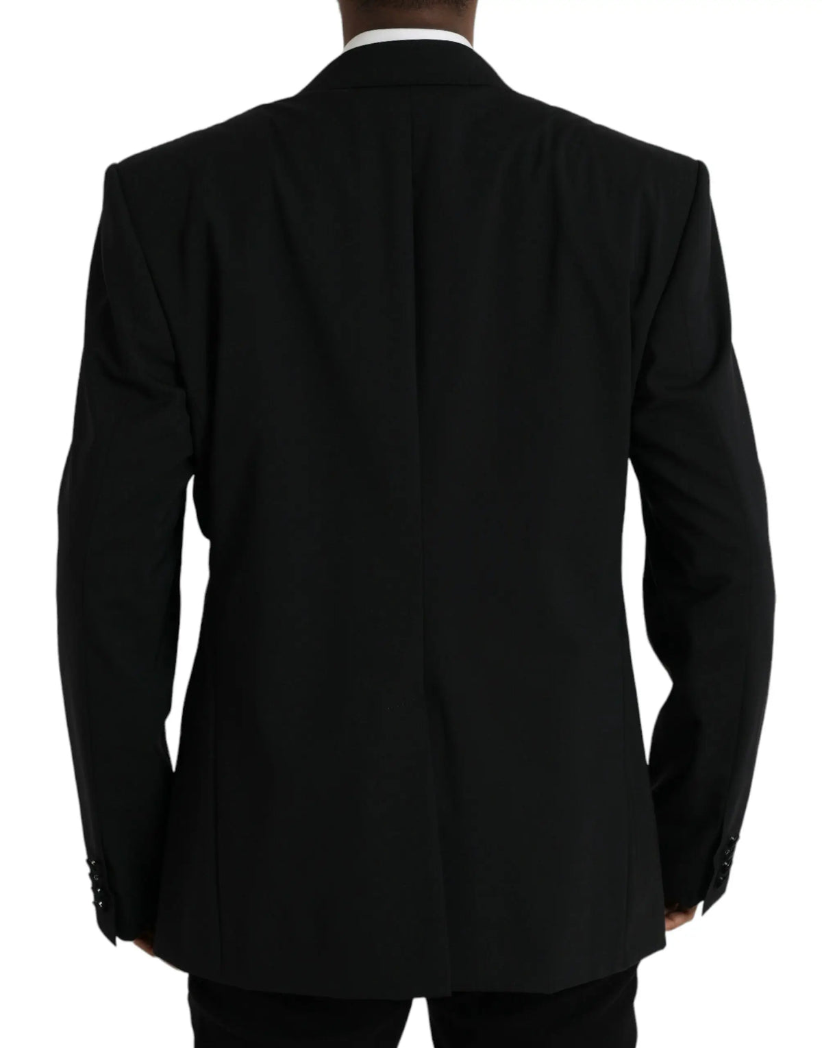 Dolce & Gabbana veste blazer sicilia noir à simple boutonnage avec col cranté et texture subtile