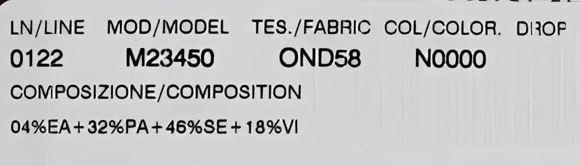 Étiquette darticle dolce & gabbana modèle m23450 en dentelle soie noire composée de 64% soie 32% polyester 4% élasthanne