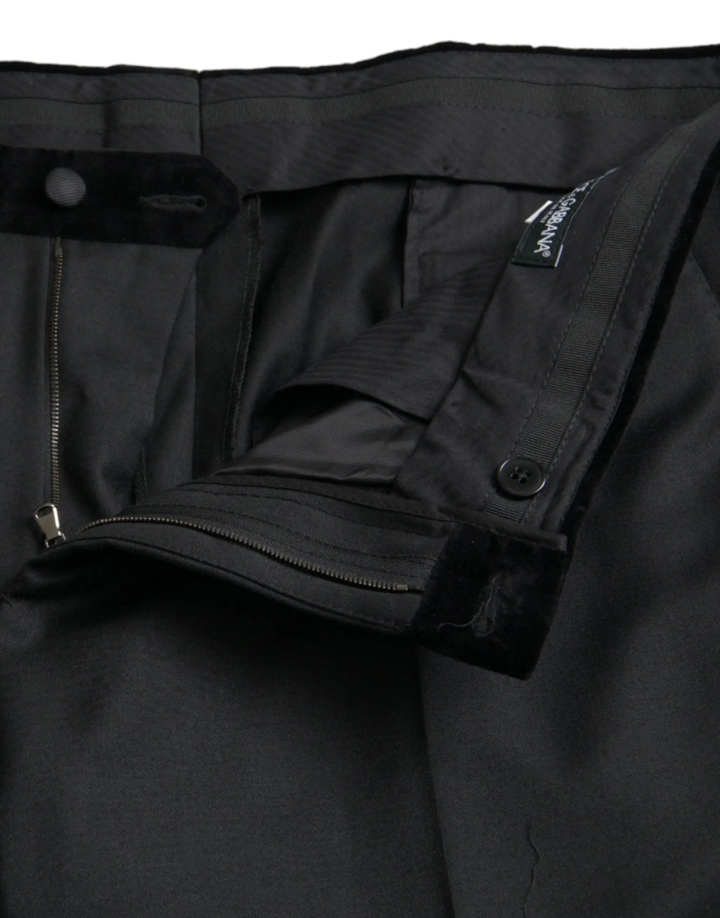Pantalon slim noir en soie pour homme dolce & gabbana avec design minimaliste et coutures discrètes