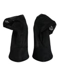 Gants noirs en maille avec bordure en dentelle assortis aux bottes en soie noire dolce & gabbana style chaussette