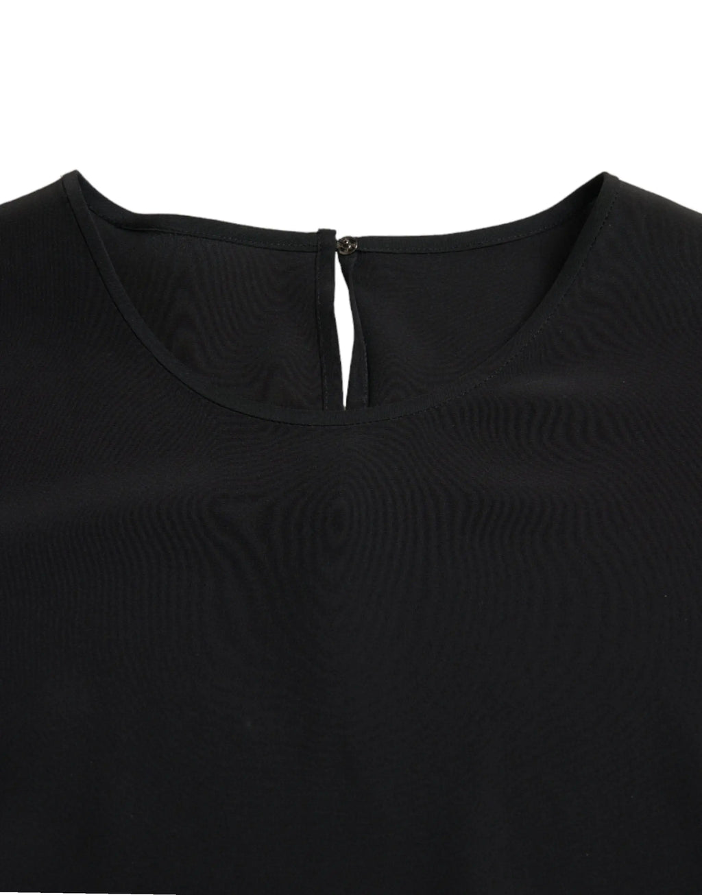 Blouse noire en satin Dolce & Gabbana en soie avec col rond et fermeture éclair centrale au niveau du cou