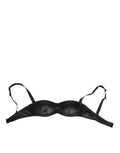 Soutien-gorge noir en satin de soie dolce & gabbana sans armature avec bretelles ajustables au design épuré