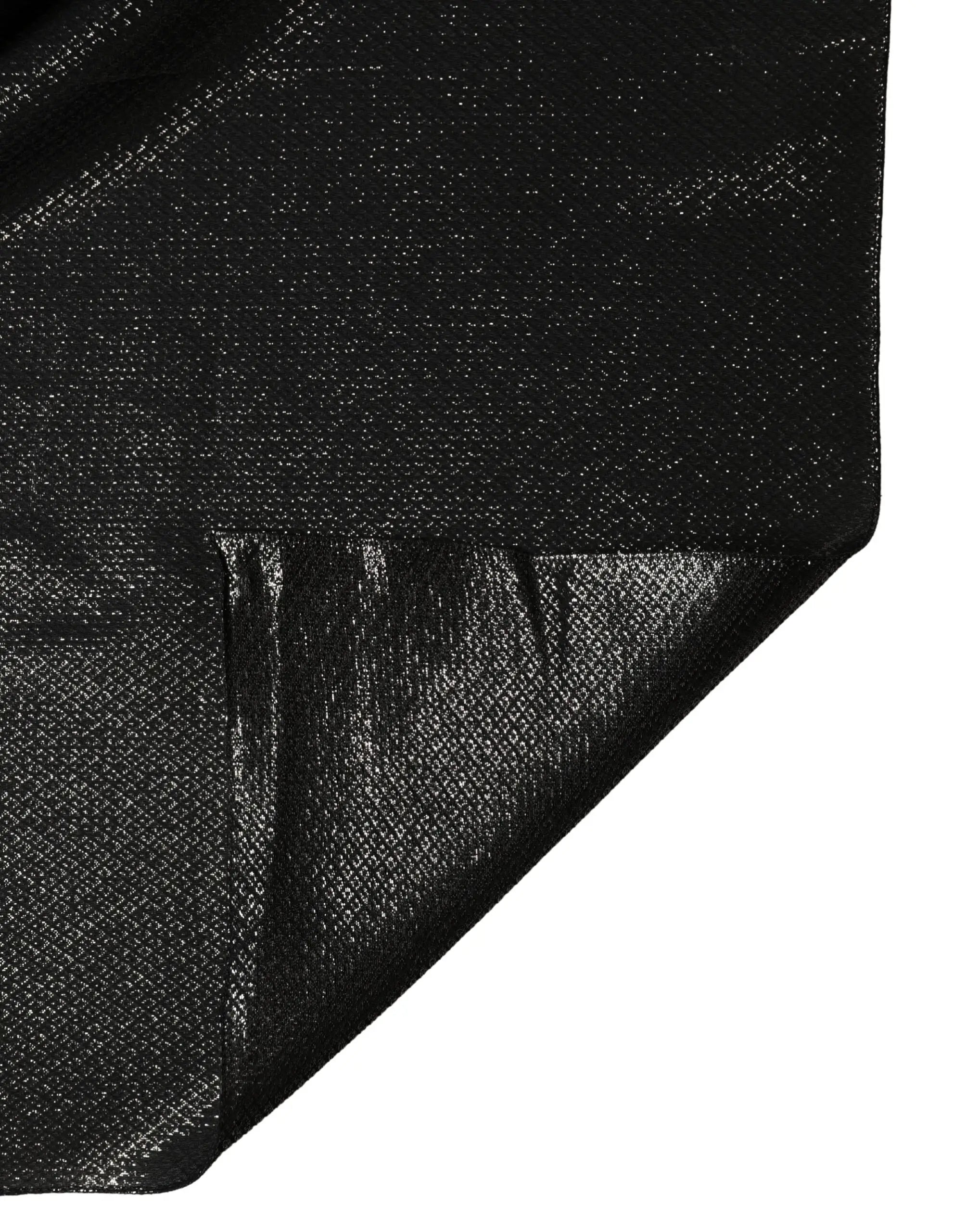 Étole foulard carré en soie noire dolce & gabbana avec tissu texturé et finition subtilement brillante 122cm x 120cm