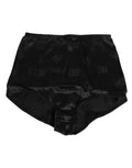 Culotte noire en satin avec motif ds subtil de dolce & gabbana en soie stretch taille haute