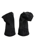 Dolce gabbana black silk stretch mesh sock boots featuring black mesh shoe covers