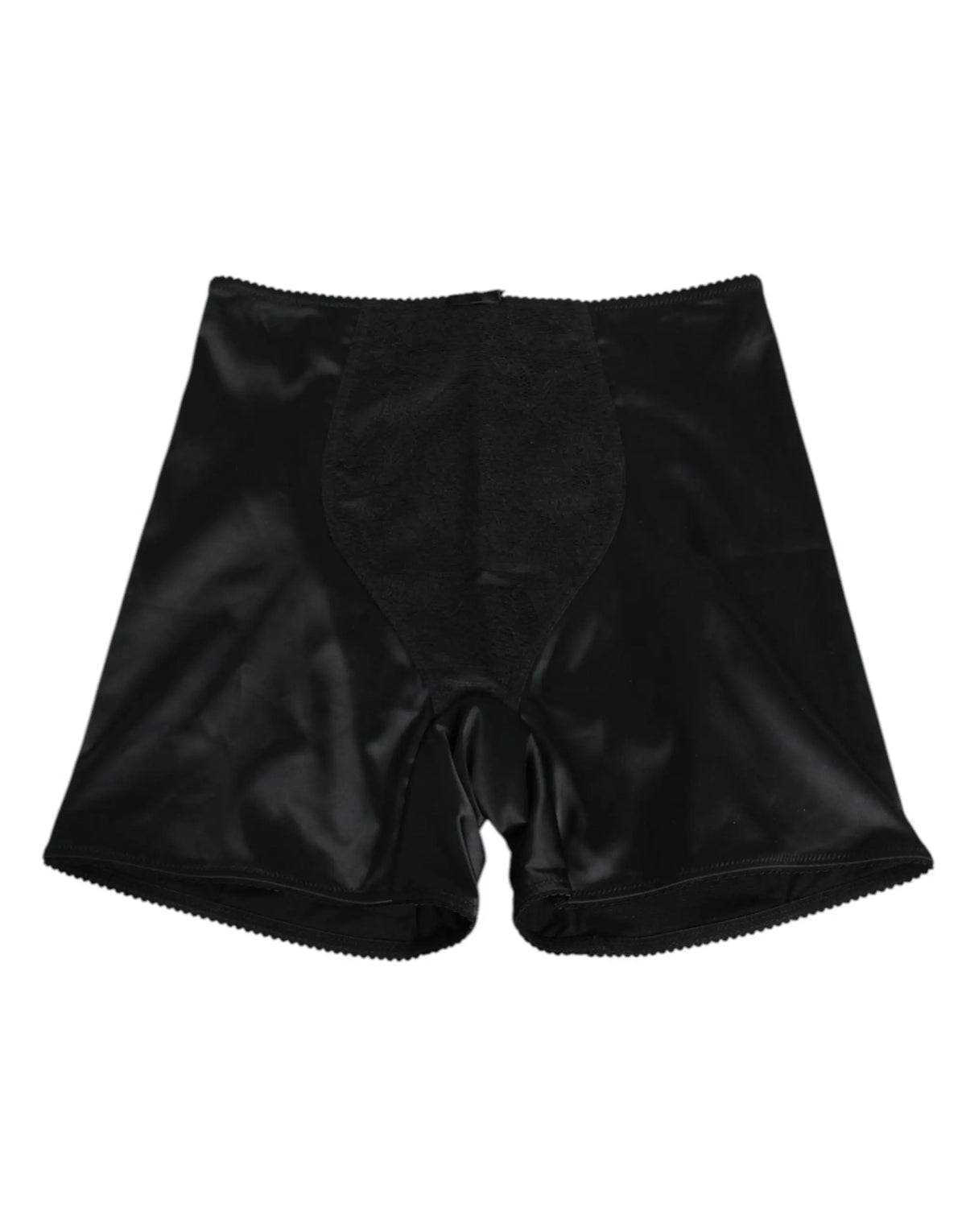 Briefs noirs en satin avec fini brillant lisse et ourlet festonné dolce & gabbana slip cycliste stretch en soie