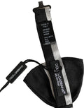 Cravate papillon dolce & gabbana en soie 100 pour cent rayée noire et argent ajustable