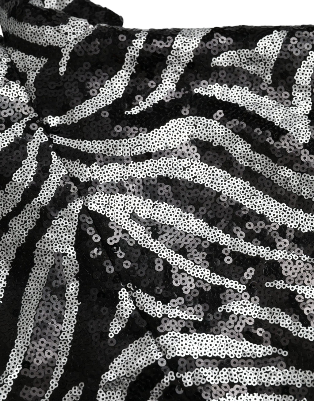 Dolce & Gabbana pull en polyester noir et argent à paillettes avec motif zèbre audacieux