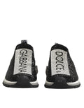 Baskets slip on noire dolce & gabbana avec paillettes argentées et lettrage gabriella dolce & gabbana moderne