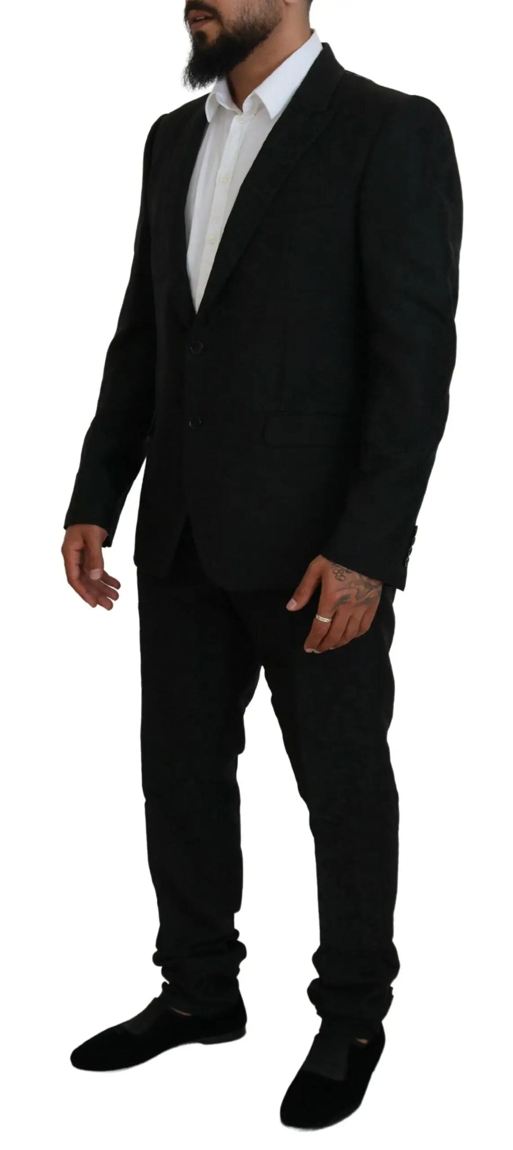 Tailleur dolce & gabbana noir deux pièces martinì avec coupe moderne et texture subtile