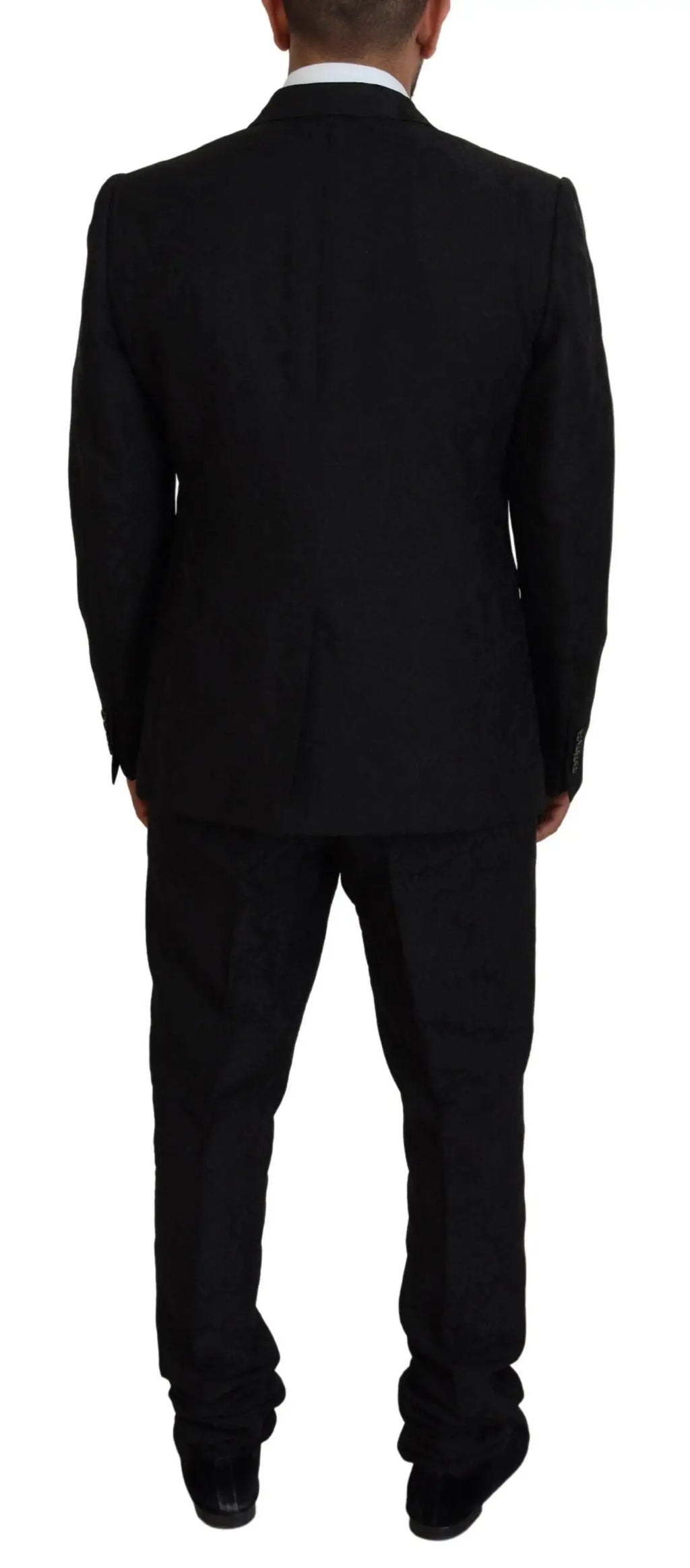 Veste de costume noire d Dolce Gabbana martini à simple boutonnage avec revers crantés et pantalon assorti
