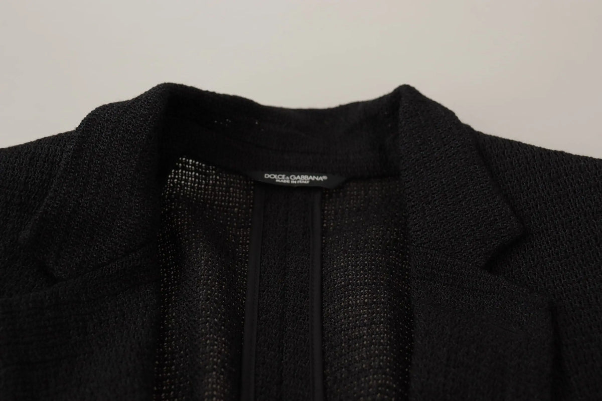 Blazer homme dolce & gabbana noir texturé avec léger effet scintillant et étiquette de marque visible