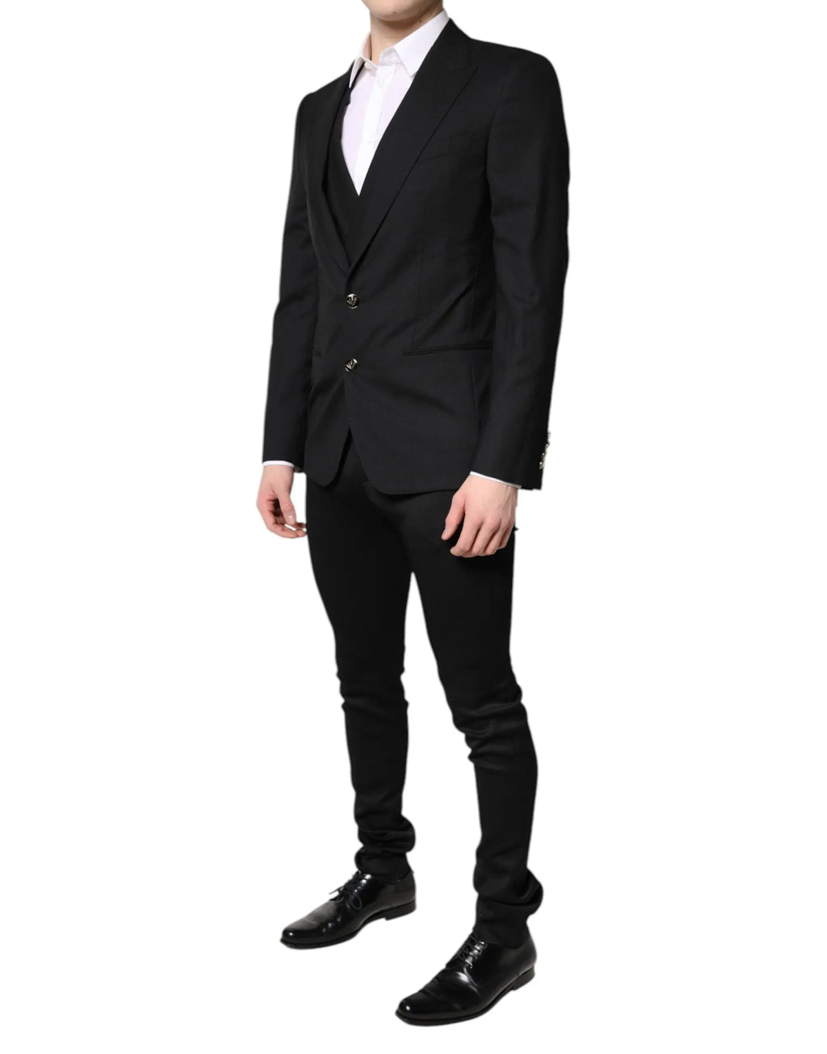 Dolce & gabbana blazer noir uni boutonnage avec coupe moderne et texture subtile pour occasions formelles
