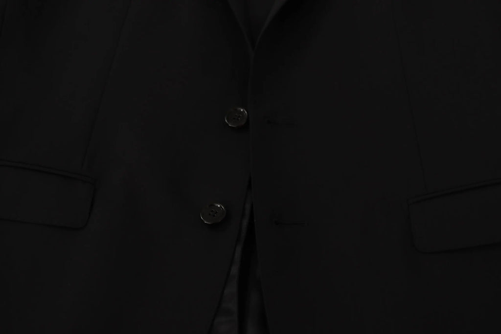 Veste noire dolce & gabbana martini blazer à boutonnière simple avec deux boutons argentés