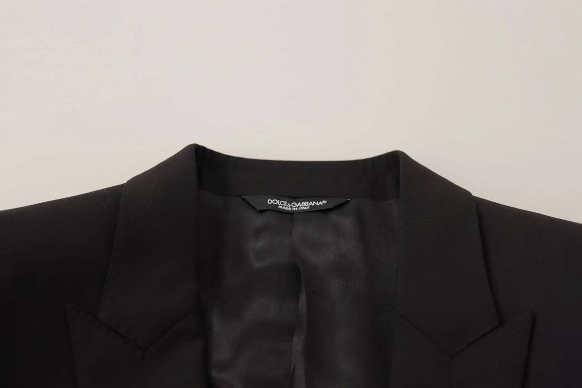 Veste dolce & gabbana martini noire à coupe ajustée avec doublure satinée élégante