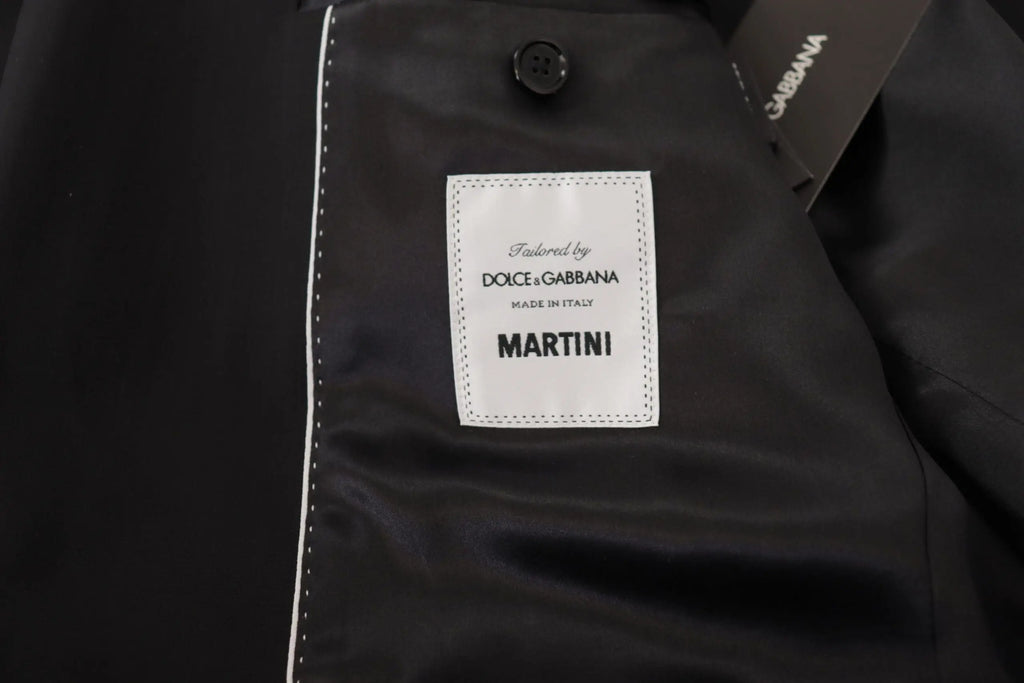 Intérieur de la veste dolce & gabbana martini noire avec étiquette blanche et mention made in italy