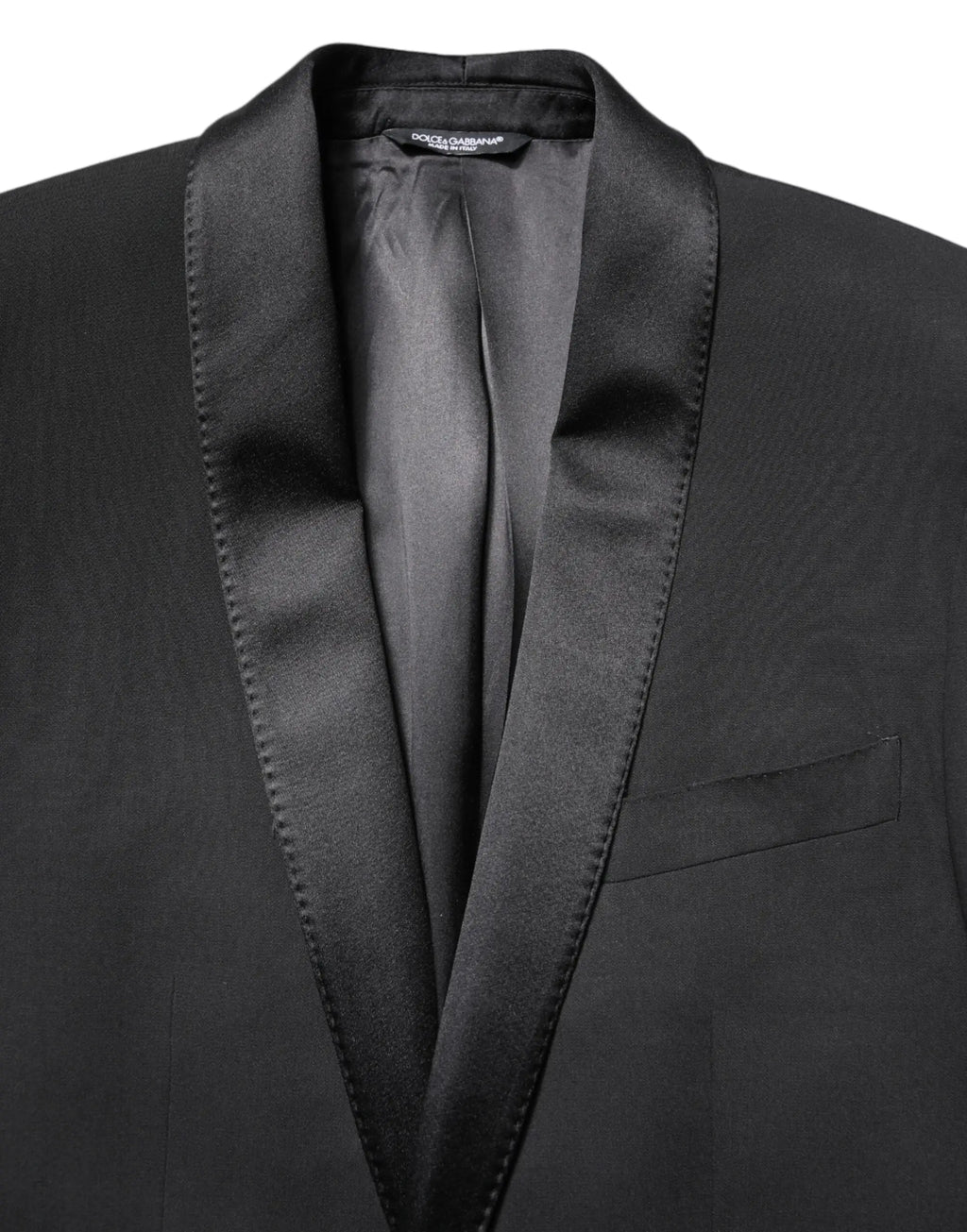 Dolce & gabbana blazer homme noir martini en satin avec col en satin style tuxedo