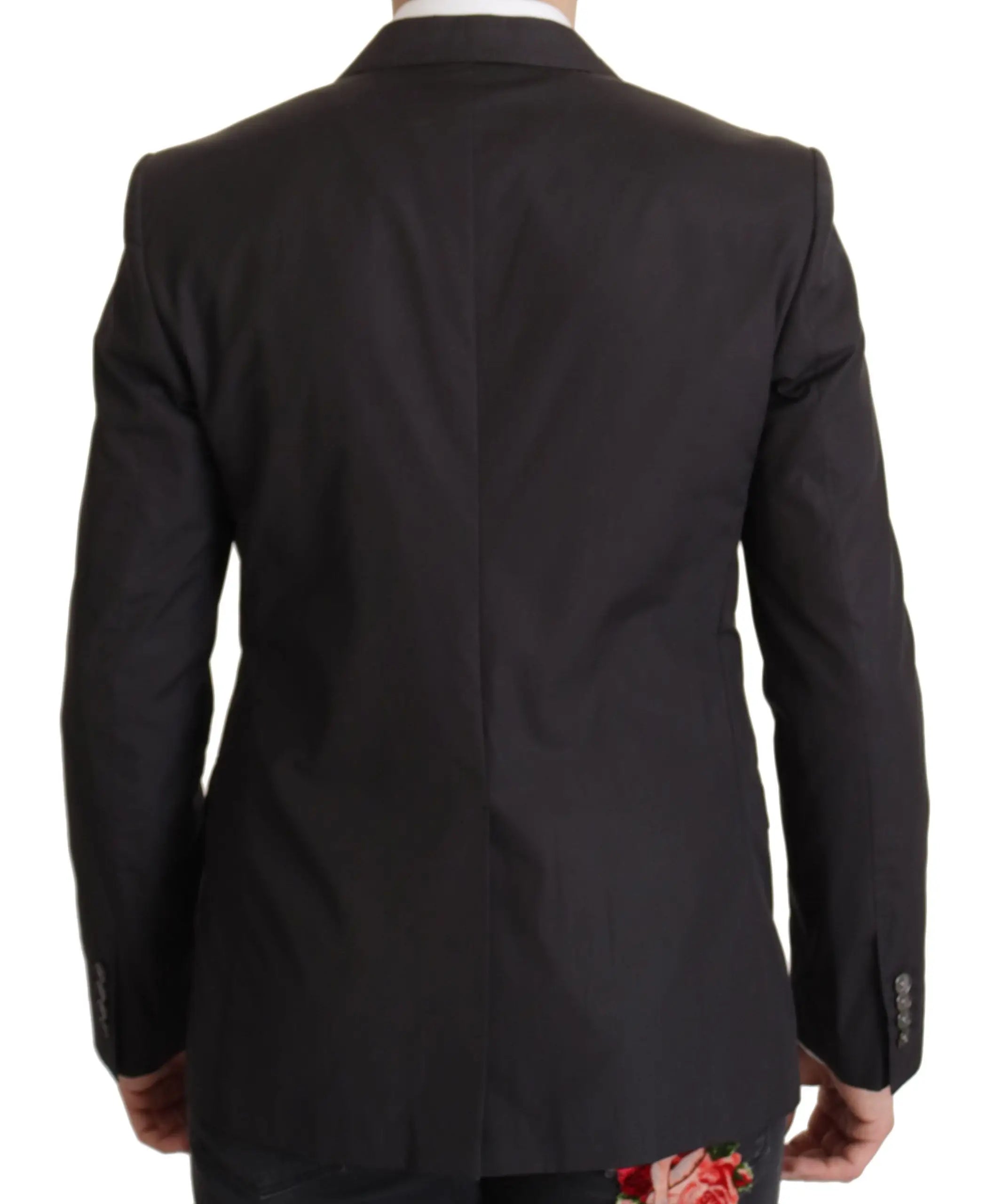 Veste blazer noire Dolce & Gabbana taormina ajustée avec texture subtile et coupe structurée élégante
