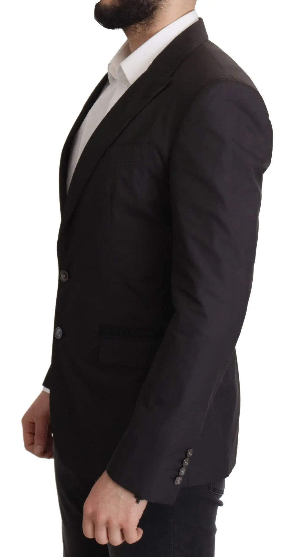 Blazer noir dolce & gabbana taormina à coupe moderne et texture subtile tailleur pour homme