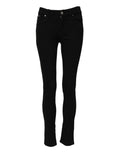 Dolce & gabbana jean en denim noir slim fit en coton avec fermeture discrète à boutons avant taille mi-haute