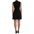 Robe noire sans manches Dolce & Gabbana ajustée avec jupe évasée et fermeture éclair au dos vue arrière