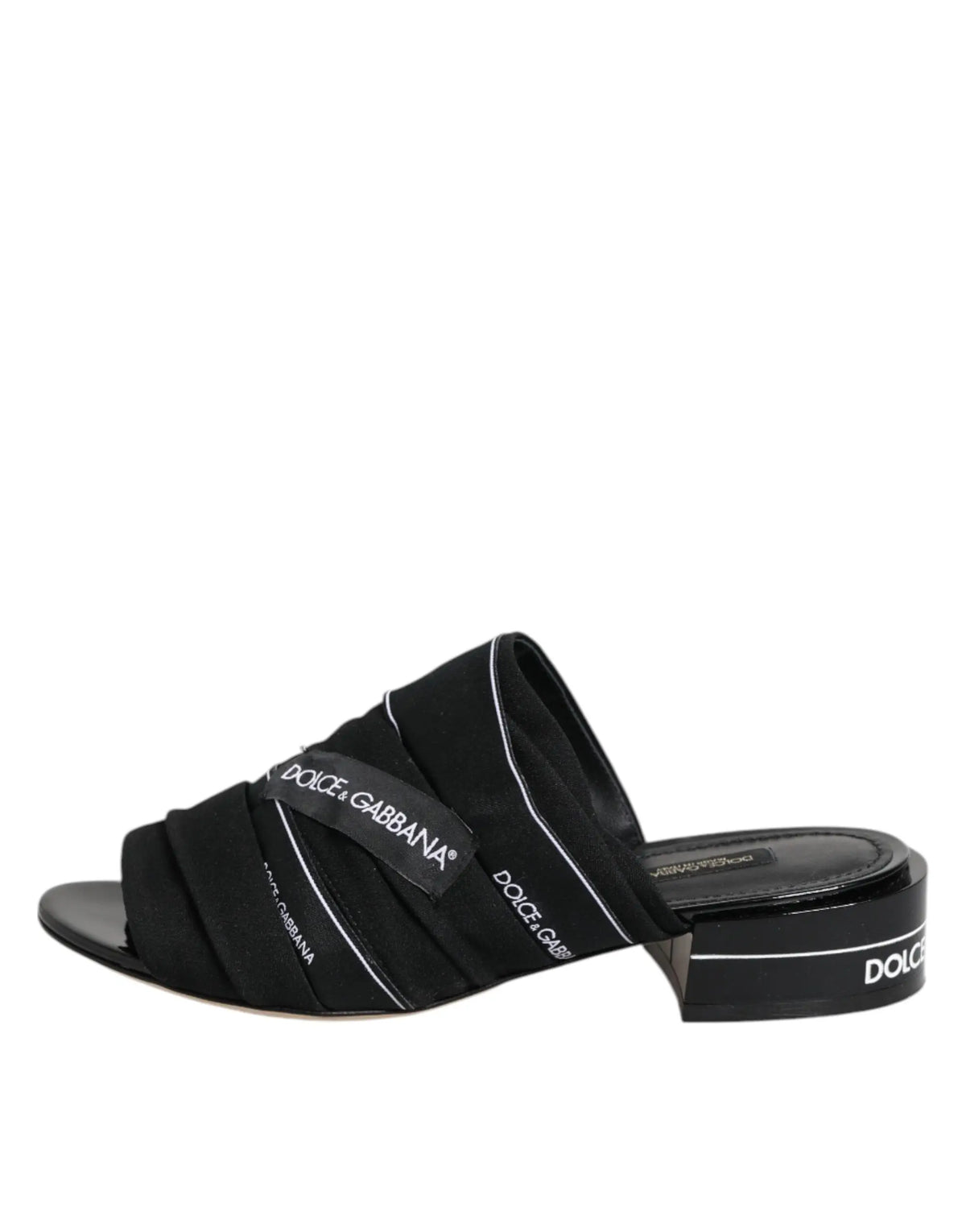 Dolce and gabbana black slide sandals with crisscross straps and logo branding for casual wear