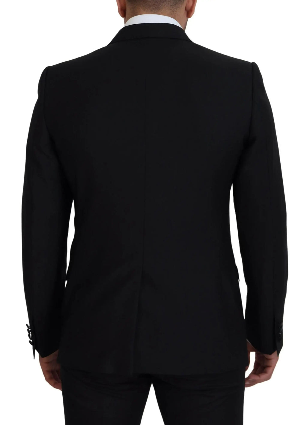 Veste blazer formelle slim fit noire dolce & gabbana en tissu texturé classique et coupe ajustée