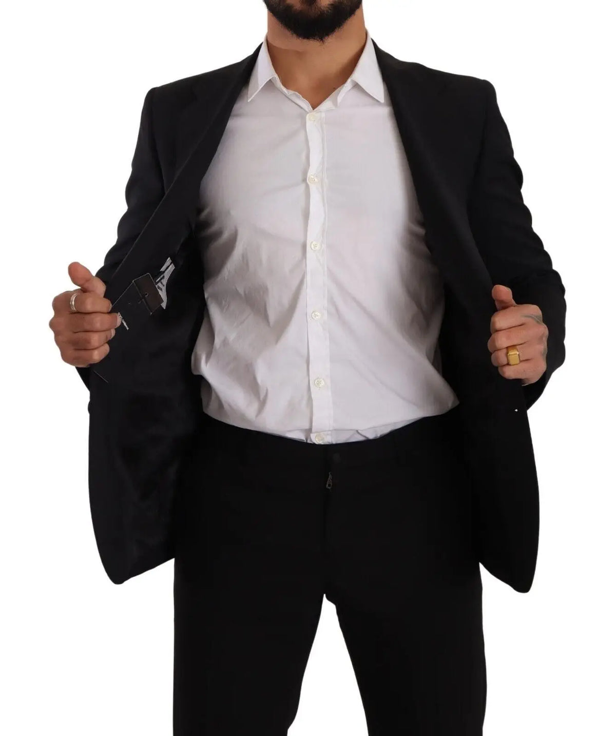 Veste dolce & gabbana noire slim fit avec texture subtile et coupe ajustée élégante pour costume martini