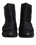 Bottes puffer noires dolce & gabbana avec design matelassé et semelles en caoutchouc brillantes